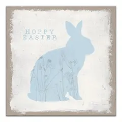 Hoppy Easter Bunny Silhouette 16" x 16" Canvas Wall Art