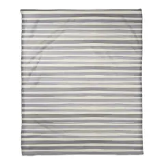 Watercolor Stripes Coral Fleece Blanket Blue/White