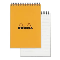 Rhodia&reg; Orange Ruled Wire-Bound Pad, 6" x 8.25"