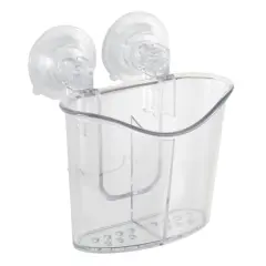 Bath Bliss Clear 2 Compartment Power Locking Suction Caddy