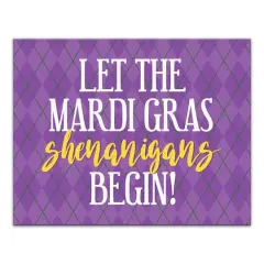 Let Shenanigans Begin Mardi Gras Canvas Wall Art