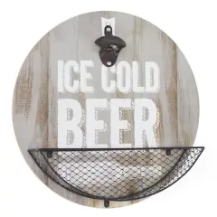 American Art D&eacute;cor&trade; Ice Cold Beer Bottle Opener & Cap Catcher Wall D&eacute;cor