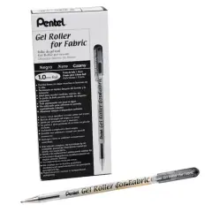 Pentel&reg; Black Gel Roller Pen for Fabric, 12ct.