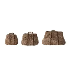 Hello Honey&reg; Brown Natural Seagrass Baskets with Handles Set