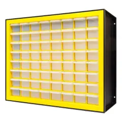 IRIS&reg; Yellow & Black 64-Drawer Parts Cabinet