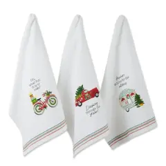 DII&reg; Holidays On Wheels Printed Dishtowel Set