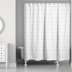Plus Shower Curtain Blue on White