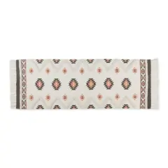 DII&reg; Printed Off-White Hand-Loomed Shag Rug Runner, 2ft. x 3" x 6ft. Gray/Blush