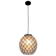 Hello Honey&reg; Marina Natural Capiz & Metal Orb Pendant Ceiling Light
