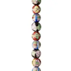 Multicolored Floral Ceramic Beads, 8mm by Bead Landing&trade;