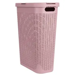 Mind Reader 23.5'' Slim Laundry Hamper with Cutout Handles Pink