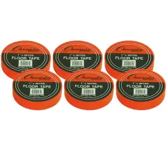 Champion Sports Floor Marking Tape, Pack of 6 Orange