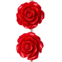 Red Flower Quartzite Beads, 24mm by Bead Landing&trade;