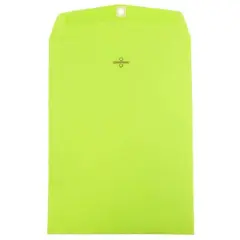 JAM Paper 9" x 12" Ultra Lime Green Clasp Closure Catalog Envelopes, 100ct.