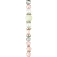 Pink & White Glass Round Beads Mix by Bead Landing&trade;