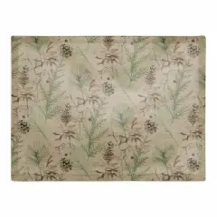 Pine Cones & Greenery on Brown Cotton Twill Placemat