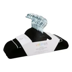 Simplify Kids Velvet Hangers, 25ct. Black