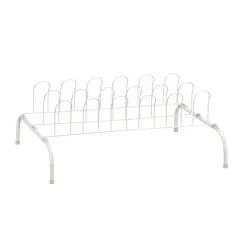 Household Essentials White 9-Pair Wire Shoe Rack