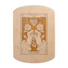 11" x 8" The Lovers Tarot Maple Oval Cutting Board