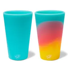 Silipint&reg; 16oz. Aurora & Aqua Silicone Pint Glasses, 2ct.