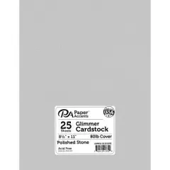 PA Paper&trade; Accents Glimmer 8.5" x 11" Cardstock, 25 Sheets Polished Stone