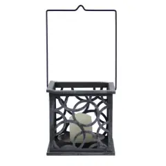 4.75" Cut-Out Circle Votive Candle Holder, Gray