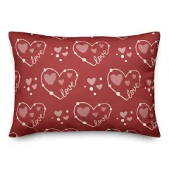Script Love Heart Valentine's Day Throw Pillow