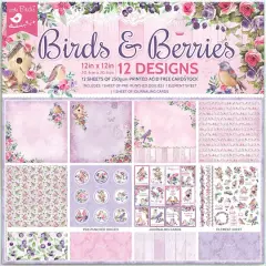 Little Birdie Birds & Berries Cardstock Pack, 12" x 12"