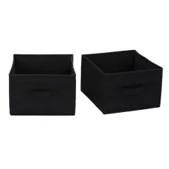 Household Essentials 11.5" Open Storage Box, 2ct. Black