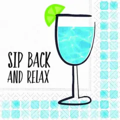 JAM Paper Sip Back Relax Cocktail Napkins, 40ct.