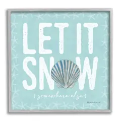 Stupell Industries Let It Snow Somewhere Else Holiday Framed Giclee Art Gold