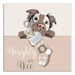 Christmas Dog Canvas Wall Art