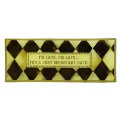10.5" Black & Gold Diamond I'm Late Decorative Glass Plate by Ashland&reg;