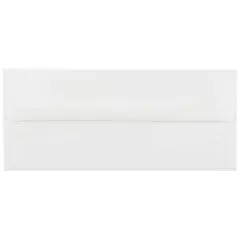 JAM Paper 4.12" x 9.5" Bright White Wove Strathmore Business Envelopes, 50ct.