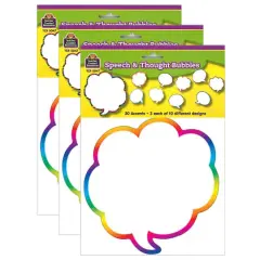 Teacher Created Resources&reg; Speech/Thought Bubbles Accents, 3 Packs of 30