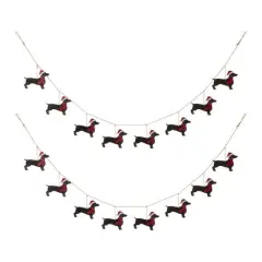 Glitzhome&reg; 6ft. Metal Christmas Dog Garland Set