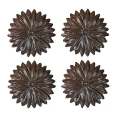 Hello Honey&reg; 6.5" Brown Glaze Stoneware Flower Plate, 4ct.