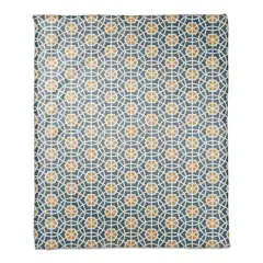 Blue & Yellow Geometric Fleece Blanket