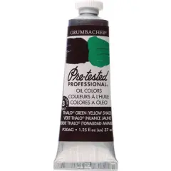 Grumbacher&reg; Pre-Tested Professional&reg; Oil Color Paint, 37mL Thalo Green (Yellow Shade)