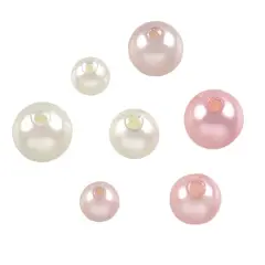 Ivory & Pink Plastic Pearl Round Beads by Bead Landing&trade;