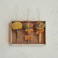 Hello Honey&reg; 12 Pack 5.5" Mushroom Cotton Fabric Ornaments