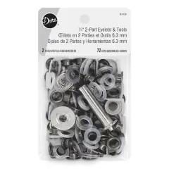 Dritz&reg; Gray 1/4" 2-Part Eyelets & Tools, 72 Sets