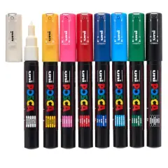 Uni Posca PC-1M 8 Color Extra-Fine Tapered Tip Paint Marker Set