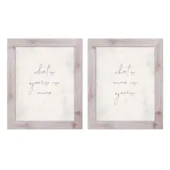 What's Mine is Yours and Yours is Mine 16" x 20" Western White Framed Print - Set of 2