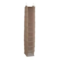 Household Essentials 10 Shelf Hanging Closet Organizer Brown