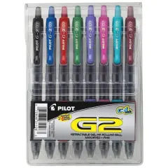 Pilot&reg; G2&reg; 0.7mm Retractable Gel Ink Pens 8 Set