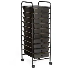 10 Drawer Rolling Cart by Simply Tidy&reg; Matte Black