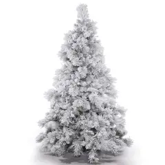 4.5ft. Unlit Flocked Alberta Pine with Pinecones Artificial Christmas Tree 