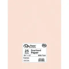 PA Paper&trade; Accents Pearlized 8.5" x 11" 80lb. Paper, 25 Sheets Cameo