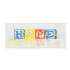 Stupell Industries Hope Typography Vintage Kids' Building Block Arrangement,7" x 17"